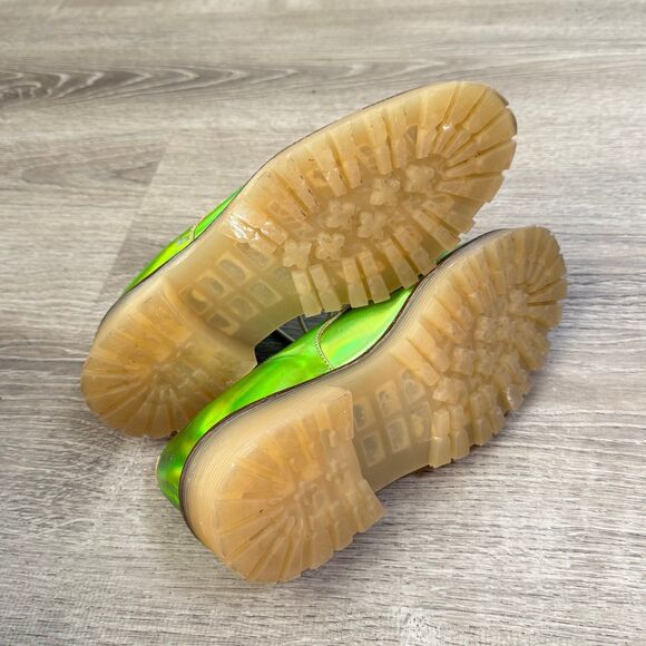 TBA To Be Announced Grunge punk iridiscent neon Oxford leather Shoe 38 Eilsh - Picture 7 of 9